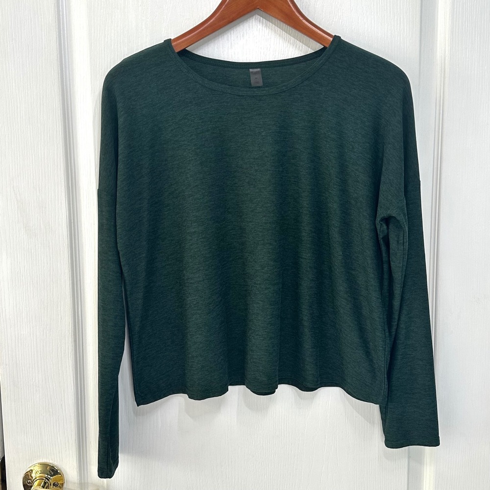 Beyond Yoga Womens Forest Green Heathered Long Sleeve Top LWSD7557 Medium - Picture 9 of 9